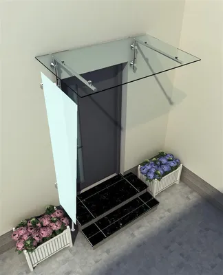 Produktbild von Glaszentrum Hagen 80x200x60 cm Seitenteil für Vordächer Weiß