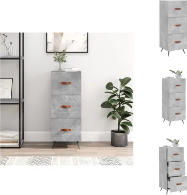 Image de vidaXL Sideboard gris béton 34,5x34x90 cm Bois composite - Sideboards