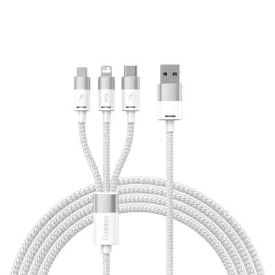 Obrázok produktu pre Baseus SUP0003349, 1,2 m, USB A, USB C/Micro USB-A/Lightning, USB 3.2 Gen 1 (3.1 Gen 1), Biela