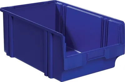 Produktbild von LA KA PE Sichtlagerkasten Größe 1B blau Länge 500 / 450 x Breite 300 x Höhe 200mm aus Polystyrol stapelbar - LK1B