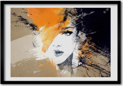 Produktbild von Bild - Bilder - Bilderrahmen - 70 cm x 50 cm - MDF-Rahmen, Wandkunst Porträt einer Frau