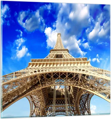 Produktbild von Bilder auf glas - Architektur paris stadt eiffel - 30x30cm - Glasbilder - Wandbilder - Kunstdruck - zum Aufhängen bereit - Wanddekoration aus Glas - Glas Bilder - Wandbild auf Glas - GAC30x30-2479