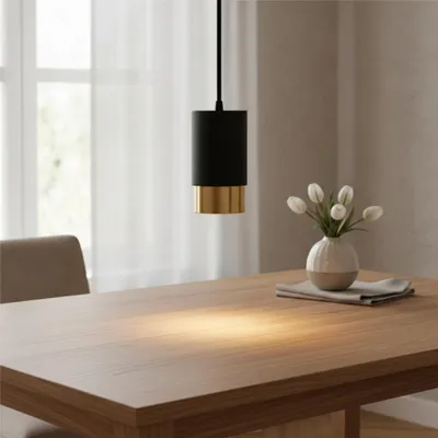 Productafbeelding van Hanglamp Pongo S enkel 10,8cm zwart met goud, AI-gegenereerde afbeelding