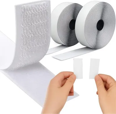 Image de Ruhhy 25999 Velcro autocollant 500 x 2,5 cm, blanc