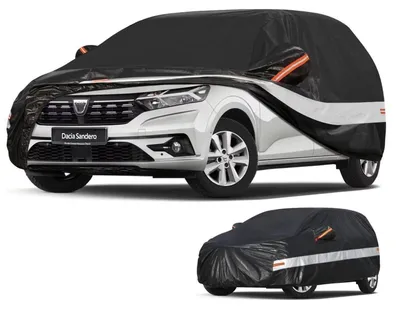 Image de Housse de protection pour voiture, 10 couches, 100% étanche, pour Dacia Sandero (2008-2025), couleur noire