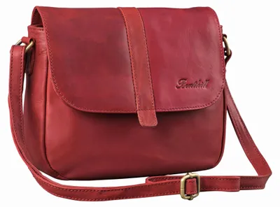 Produktbild von Benthill Damen Tasche aus Echt-Leder - Handtasche aus Rindsleder - Schultertasche mit Reißverschluss - Vintage Umhängetasche