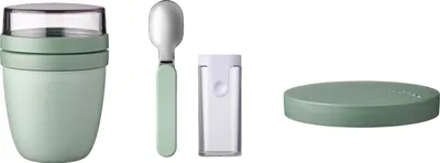 Produktbild von Mepal | Lunchpot Switch Set | mit faltbarem Löffel Ellipse | wandelbar von Lunchpot zu Snackpot | praktischer Müslibecher | tiefkühler- und mikrowellengeeignet | spülmaschinenfest | Nordic Sage