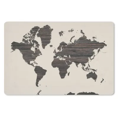 Produktbild von MuchoWow® Mauspad Mousepad Weltkarte - Braun - Holz 27x18 cm - Mousepads - Maus Mat - Pad - Mausunterlage - Büroartikel - Desk Matten
