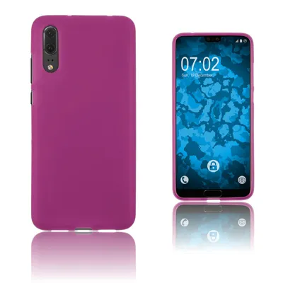 Produktbild von PhoneNatic Case kompatibel mit Huawei P20 - pink Silikon Hülle matt Cover