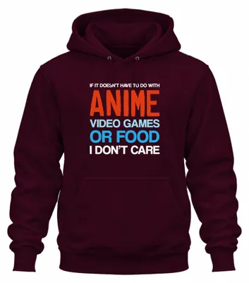Produktbild von IF IT DOESN'T HAVE TO DO WITH ANIME VIDEO GAMES Gamer Hoodie Kapuzenpullover, Burgundy, XXL
