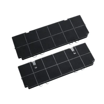 Two charcoal filters are shown against a white background.