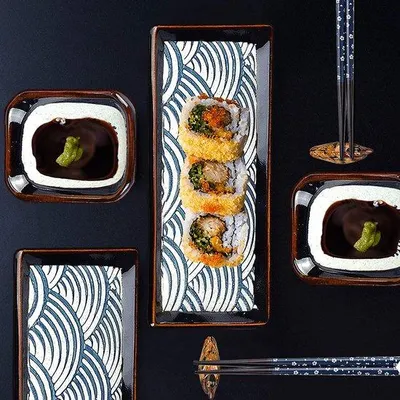 Obrázek produktu pro Sada na servírování sushi – talíře a misky