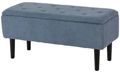 Immagine prodotto di Panca imbottita con spazio contenitore | Colore: Blu | Dimensioni: 95x38x45 cm