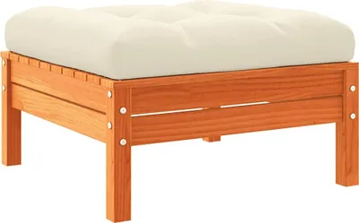 Produktbild von vidaXL Gartenhocker mit Kissen Wachsbraun Massivholz Kiefer