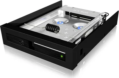 Produktbild von ICY BOX IB-2217ASTS, 8,89 cm (3.5"), Speicherlaufwerkbehälter, Schwarz, 2.5", SATA, SATA II, SATA III, Aluminium, Kunststoff, Edelstahl