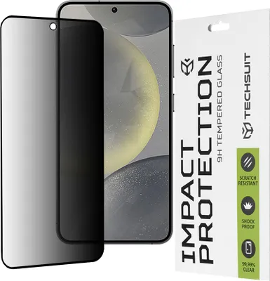 Produktbild von Techsuit Privacy Full Cover Impact Protection Blickschutzfolie für Samsung Galaxy S24 - Schwarz