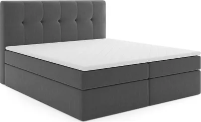 Produktbild von MR GROUP Boxspringbett mit Bettkasten PATRYCJA 180x200, dunkelgrau, H3, geflechtes Stoff, Polsterbett Matratze Topper Doppelbett Bett für Schlafzimmer
