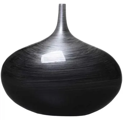 Image de Dekovase, fibre de verre, dimensions 36 x 15 x 33 cm, noir et argent