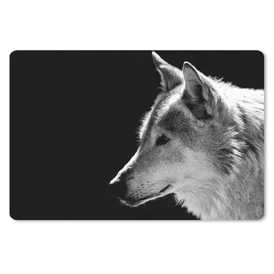 Produktbild von MuchoWow® Mauspad Mousepad Wildlife - Wolf - Schwarz - Weiß 27x18 cm - Mousepads - Maus Mat - Pad - Mausunterlage - Büroartikel - Desk Matten