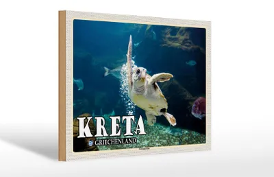 Produktbild von Holzschild Reise 30x20cm Kreta Griechenland Cretaaquarium