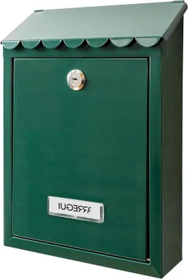 Immagine prodotto di Cassetta postale in acciaio A5, verde, facile da montare, apertura posteriore