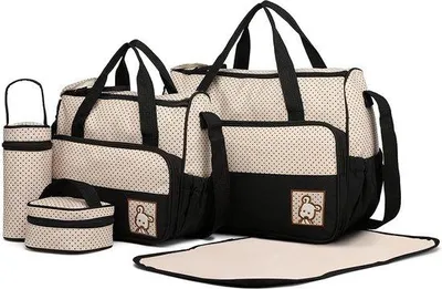 Produktbild von Komplettes Set Babyprodukte, Taschen, Flaschenhalter, Wickelkissen, Grau, Mittel
