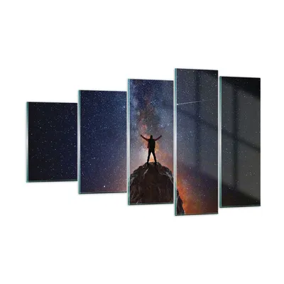 Produktbild von Bilder auf glas - 5 Teile - Kosmos Maßstab Mensch - 100x60cm - Glasbilder - Wandbilder - Bilder - zum Aufhängen bereit - Wanddekoration aus Glas - Glas Bilder - Wandbild auf Glas - GEG100x60-4786