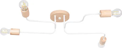 Immagine prodotto di Lampadario TIMBO 4 bianco 4xE27 15W acciaio/legno 16.5x58x75cm Sollux Lighting