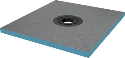Produktbild von doporro Duschelement Befliesbar mit Gefälle 80x90x4cm in Beton Grau Duschboard Zuschneidbar mit Ablaufrinne waagerechter Ablauf XPS