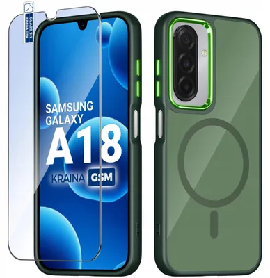 Productafbeelding van Beschermhoes voor Samsung A18 – Magsafe hoes, mat, magnetisch + glas