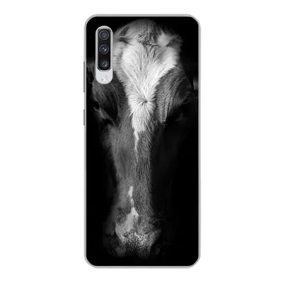 Produktbild von MuchoWow® Handyhülle Schutzhülle Hülle für Samsung Galaxy A70 Kuh - Tiere - Schwarz Silikon Softcase Handy Hülle - Schutzhaube