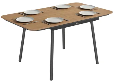 Produktbild von Outsunny Gartentisch 140 x 80 cm für 6 Personen rostbeständig Outdoor Esstisch