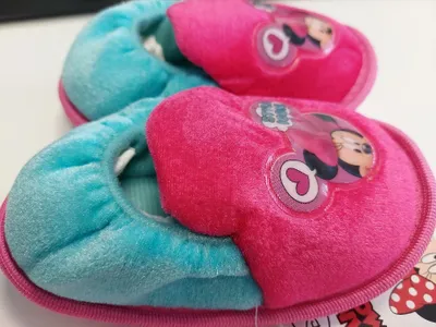 Produktbild von Disney Minnie Maus Mädchen Pantoffeln Hausschuhe Schuhe Slipper Gummizug antirutsch Gr.24/25