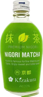 Produktbild von [ 300ml ] KIZAKURA Sake Matcha Nigori aus Japan, alc. 10% vol / grüner Tee Geschmack