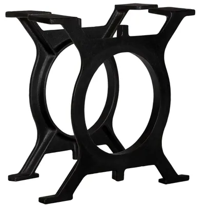 Image de Pieds de table basse 2 pcs. Piètement O en fonte