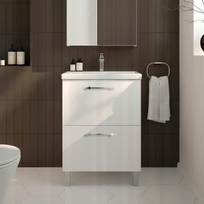 Immagine prodotto di Stamar | Mobile da bagno, con lavabo, 60 cm, bianco lucido