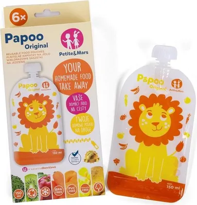 Immagine prodotto di PETITE&MARS Sacchetto per alimenti Papoo Lion - 6 pz