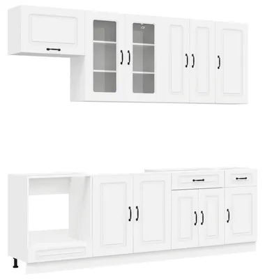 Immagine prodotto di vidaXL Mobile da cucina KALMAR, 8 pezzi, bianco, MDF
