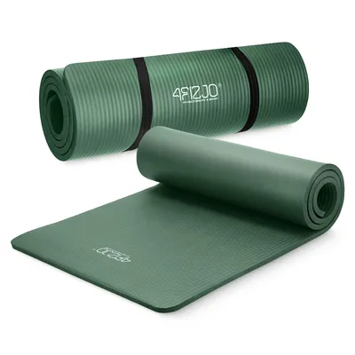 Produktbild von 4FIZJO Fitnessmatte 180 x 60 x 1,5 cm, NBR, rutschfest, Trainingsmatte für Yoga, Pilates, Fitness, Reha mit Tragegurten, salbeigrün