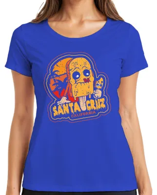 Produktbild von Santa Cruz California Skull Totenkopf Eis Popsicle Sommer Beach Damen T-Shirt, Blau, 3XL