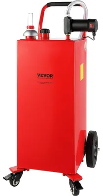 Productafbeelding van VEVOR brandstofkar 113,6 liter, brandstofkanister, benzinkanister, 561x563x1179 mm, tank voor gas- en brandstof, 23,5 liter/minuut, maximaal debiet, reservekanister, benzinetank. Geschikt voor diesel, smeerolie en benzine
