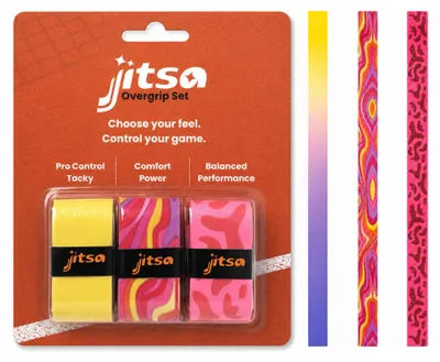 Produktbild von Griffband für Tennis, Padel, Badminton, Squash – Muster – JITSA Overgrip Set 3x