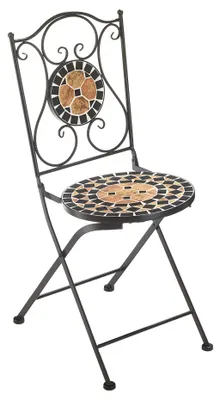 Zdjęcie produktu dla Kobolo krzesło ogrodowe składane krzesło metalowe - mozaika - na zewnątrz - wys. 90 cm