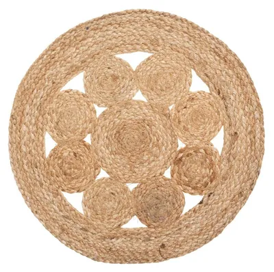 Jute Tischset rund Ø 38 cm, 3er-Set, Beige
