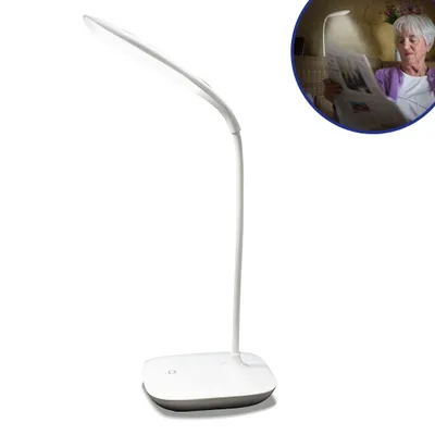 Zdjęcie produktu dla Starlyf® - Przenośna lampka - Przenośna lampa, 16 diod LED, czujnik dotykowy, 3 poziomy jasności, elastyczny przegub 360°, zasilanie USB, bezprzewodowa, idealna do campingów, jako lampka komputerowa lub do laptopa