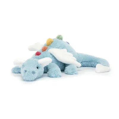 Produktbild von Drachen Kuscheltier 85cm – Plüsch Drache Kissen – Blau