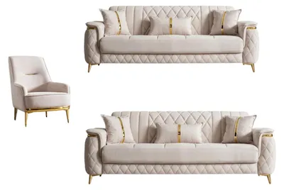 Produktbild von Sofa Set Pasadena, Beige Stellvariante 2+2+1