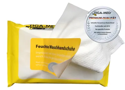 Produktbild von Feuchte Waschtücher Waschhandschuhe Einweg-Waschlappen - Aloe Vera - 40 Stück - Einweg