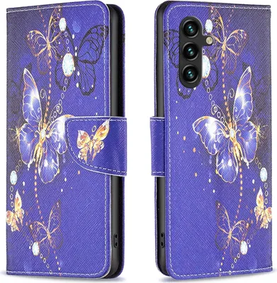 Immagine prodotto di Per Samsung Galaxy A15 Art Leather Book Mobile Phone Case Motif 2 Cover Case Protezione