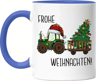 Produktbild von Frohe Weihnachten Tasse Blau Weihnachten Weihnachtsbaum Weihnachtsdekoration Merry Christmas